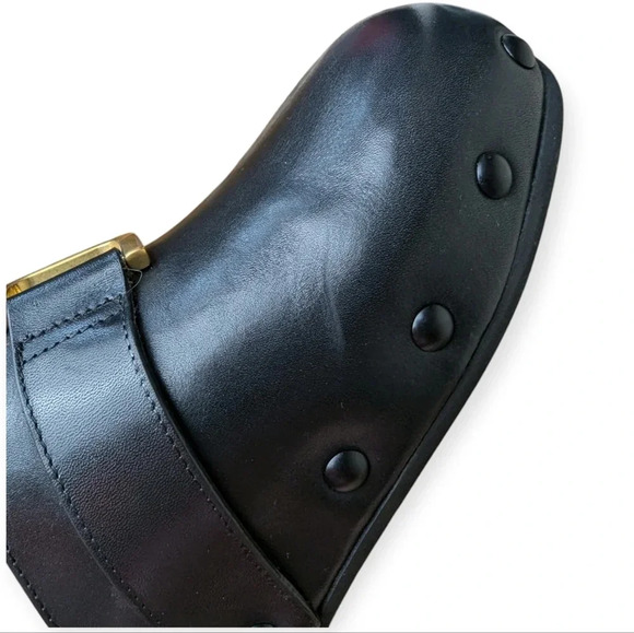 Chloé Leather Mules Black Size 6 Shearling Slip-On Designer Luxury - Picture 11 of 12